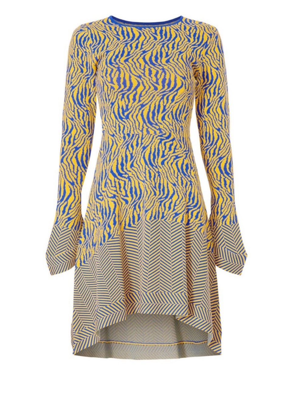 Esteban Cortazar~Knit Zebra Print High-Low Dress~Sz S~$330~